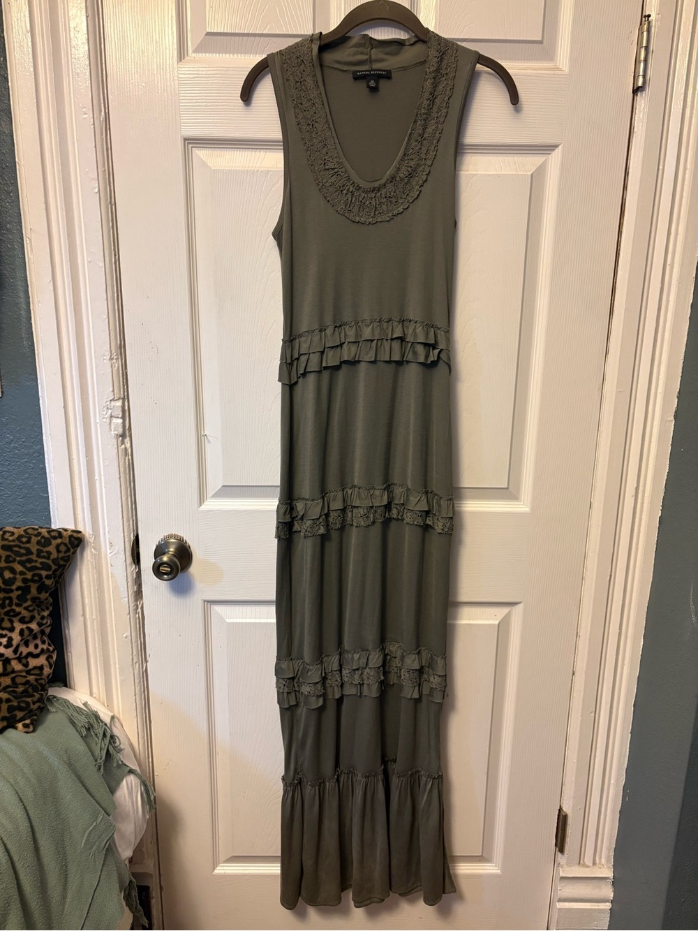 Banana Republic Silk Ruffled Tiered Maxi Dress or a Laser Cut Ruffle Tier Dress